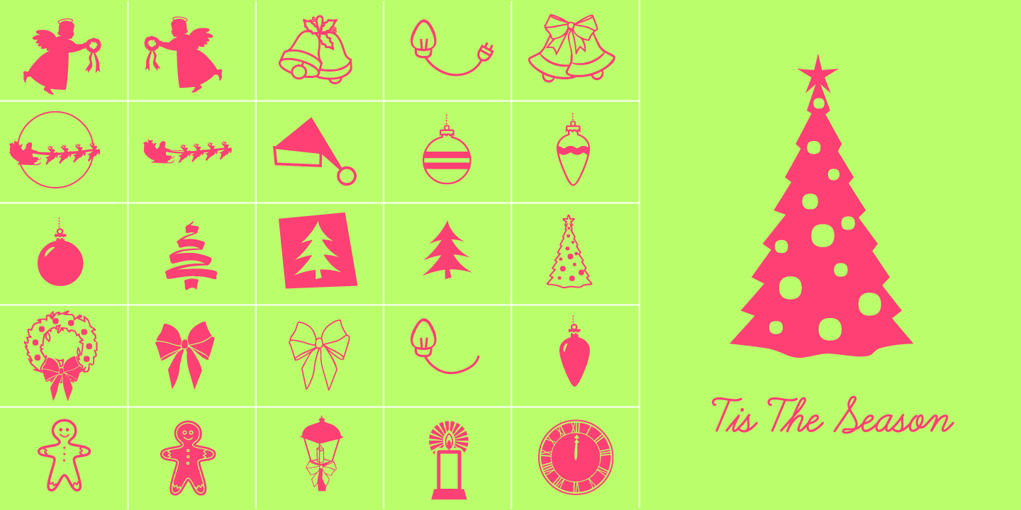 examples of the Tis The Season typeface