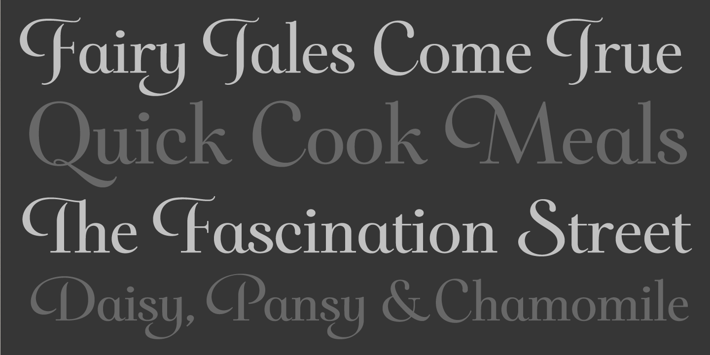 examples of the Darlena typeface